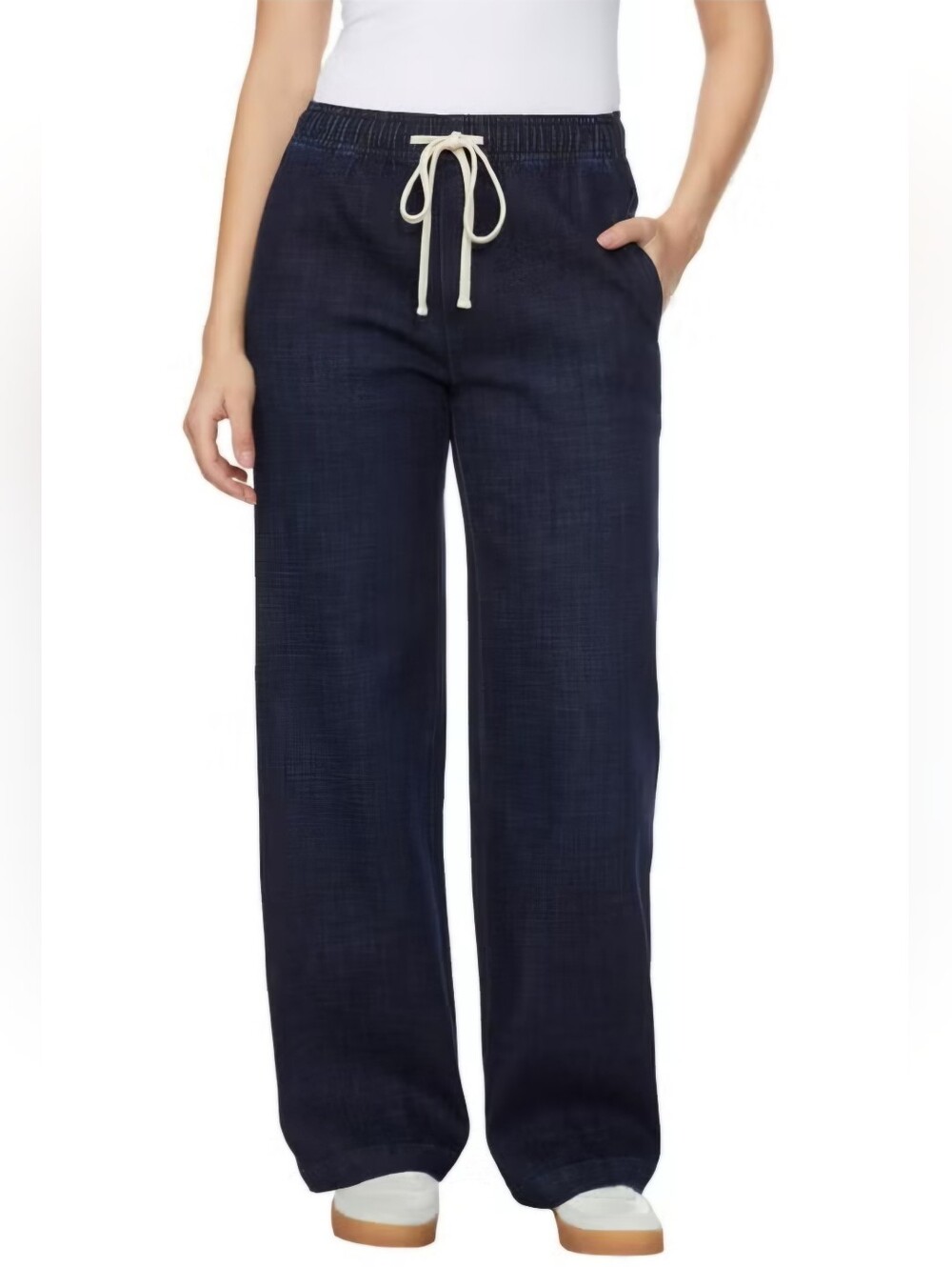 NEW! Buffalo David Bitton Dark Blue Wide Leg Pull On Jean Size S